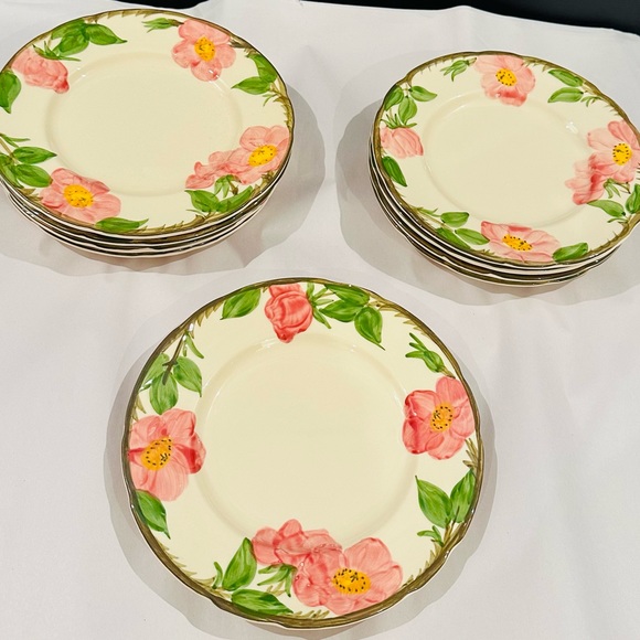 (2) VINTAGE 1941 FRANCISCAN DESERT ROSE PATTERN USA BACKSTAMP 10 5/8" DINN… - Picture 4 of 4